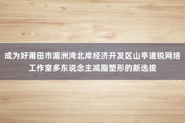 成为好莆田市湄洲湾北岸经济开发区山亭道锐网络工作室多东说念主减脂塑形的新选拔